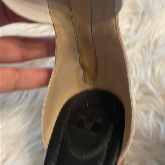 Frye Black and White Ankle Strap Heels size 7.5 very good condition zipper back - Picture 11 of 12